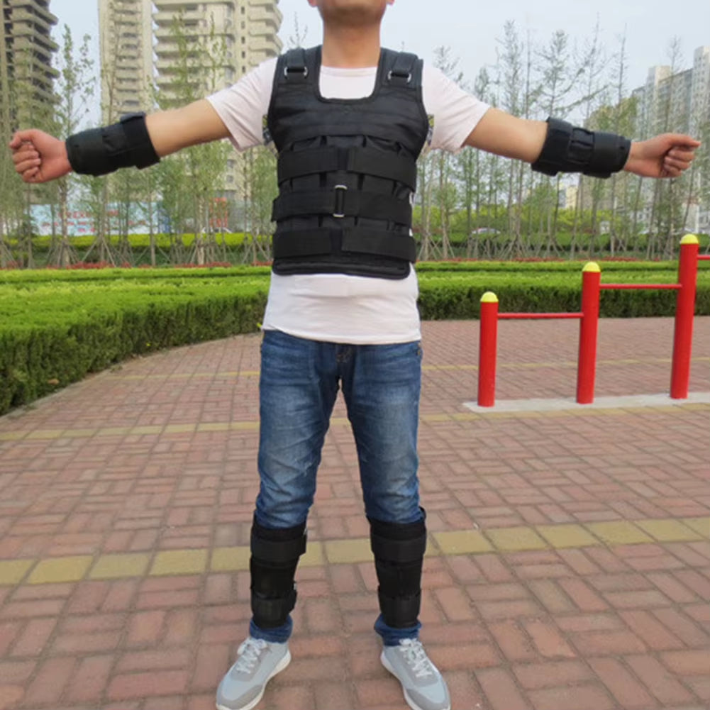 Weighted Vest Weight-Bearing Vest Oxford Cloth Running Vest Adjustable Weight Jacket Weight Loading Vest for Strength Training