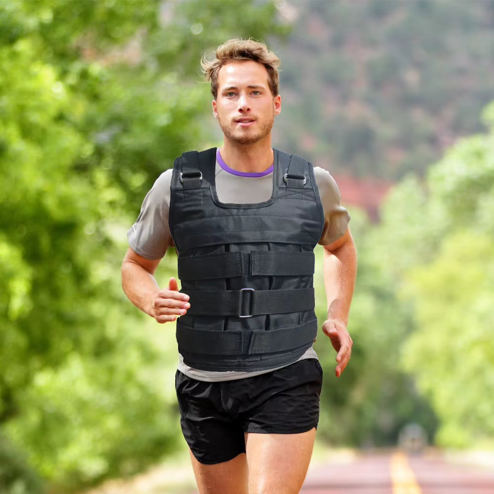 Weighted Vest Weight-Bearing Vest Oxford Cloth Running Vest Adjustable Weight Jacket Weight Loading Vest for Strength Training