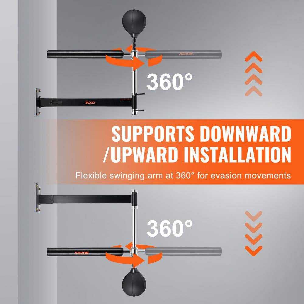 Wall Mount Boxing Spinning Bar with Punching Ball Adjustable Boxing Speed Trainer with Gloves Reflex Boxing Bar