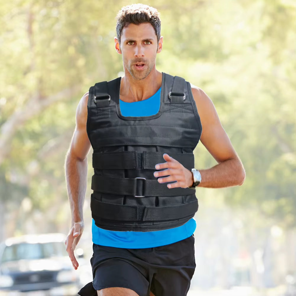 Weighted Vest Weight-Bearing Vest Oxford Cloth Running Vest Adjustable Weight Jacket Weight Loading Vest for Strength Training